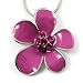 Pink Enamel Flower Pendant