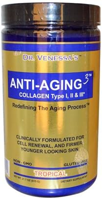 New - Dr. Venessa's Anti-Aging 3 Collagen Type I and II Tropical - 600 g