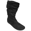 Bamboo by Journee Gathered Shaft Boot - Black