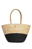 Spiegel Spiegel Two Tone Straw Tote Bag