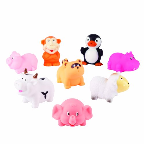 Elegant Baby 8 Piece Bath Squirties Gift Set in Vinyl Zip Bag – Animal