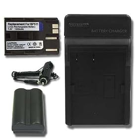 NEW Battery + Charger For CANON EOS 5D 10D 20D 30D D30 D60 ZR40 ZR45 ZR50 BP-511 + car plug