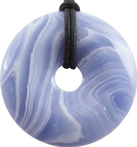 Chalcedon A Qualität 30mm Donut Heilsteine Ketten Anhänger