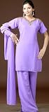 Amethyst Parallel Salwar Suit with Antique Embroidery on Neck - Georgette