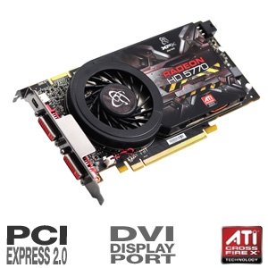 XFX Radeon HD 5770 1 GB GDDR5/PCI-Express 2.0/CrossFireX Ready/Dual DVI/Mini Display Port Video Card HD577XZMF3