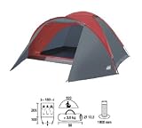  : 3-Mann Zelt High Peak "Ontario 3", Farbe grau/rot