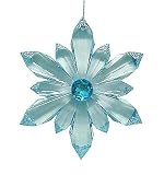 4.5 Regal Peacock Blue Pointed Tip Gem Snowflake Christmas Ornament