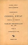 Revue CNRS Editions  / Jurisprudence du Conseil d'Etat, numéro 3 : Tables décennales, 1965/1974. «Contributions et taxes»