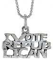 Sterling Silver "I VOTE REPUBLICAN" Talking Charm &copy;