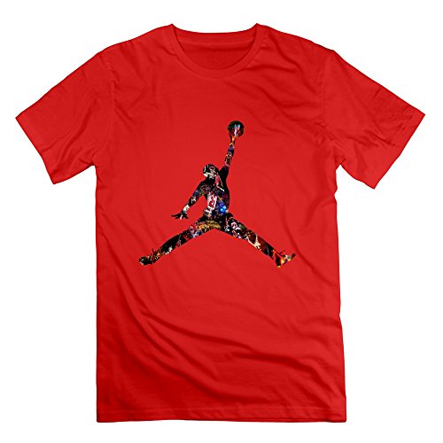 HTAD Men's Michael Jordan Space Jam Logo T-shirt Red Size XL