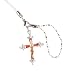 Hand Crafted Cellular Phone Charm - Cross Jewel - Orange
