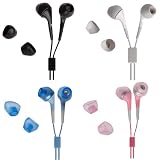 Premium 3.5mm Silicone Universal Earphone Buds - For Apple iPod, Creative Mp3 Mp4 Players- 4 Color Options