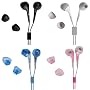 Premium 3.5mm Silicone Universal Earphone Buds - For Apple iPod, Creative Mp3 Mp4 Players- 4 Color Options