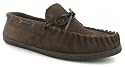 Knights "Shamus" Mens Leather And Suede Moccasin Slippers - Brown