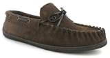 Mens Brown Suede Leather Moccasin Slippers - Brown - UK 6