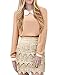 Allegra K Women Doll Collar Long Sleeves Chiffon Shirt M Apricot