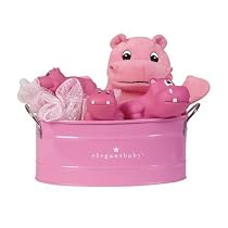 Elegant Baby Bath Bucket Gift Set - Hippo