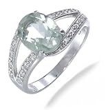 8x10MM Green Amethyst Ring In Sterling Silver 2.40 CT (Available In Sizes 5-9)