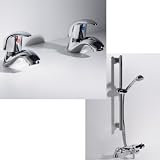 Alpha Basin Taps & Thermostatic Mixer Pack
