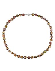 Sterling silver 8-9 MM Keshi Cultured Pearl Strand, 17"