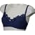 2 Pack Microfibre & Lace Bras Navy Blue