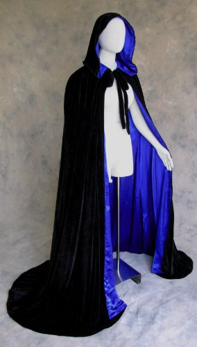 Lined Black-Blue Cloak - Renaissance Costume by Artemisia Designs