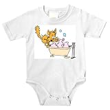 Onesie with tub, wash, bath, cat, bathing by SHOPZEUS