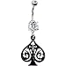 Black Tribal Spade Dangle Belly Ring