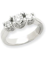 Ann Harrington Jewelry 14k White Gold 3/4 Ct Tw 3 Stone Diamond Ring