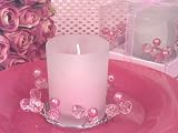 Baby Keepsake: Elegant Pink Beaded candle holder (Set of 6)