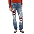 Mossimo Supply Co. Juniors Skinny Denim Jeans w/ Plaid - Medium Wash