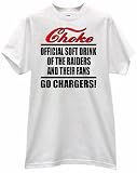 CHOKE OFFICIAL SOFT DRINK OF THE RAIDERS AND THEIR FANS GO CHARGERS T SHIRT jersey