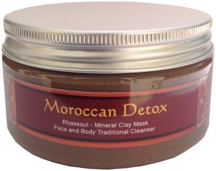 Moroccan Rhassoul Mud Mask/ Moroccan Mineral Clay-Face and Body- Ready to use -200gr by Moroccan Detox