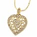 0.25Ct.T.W. Round Brilliant Cut Diamonds in 14Kt. Yellow Gold Heart Pendant Necklace