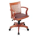 Office Star Wood Bankers Chair with Padded Seat - Fruitwood