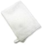 Aquis Microfiber Facial and Body Mitt, White (Pack of 4)