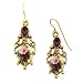 Vintage Collection Gold Tone Filigree Rose Motif Drop Earrings