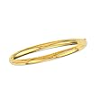 14K Yellow Gold Plain Bangle Bracelet - 7 inches