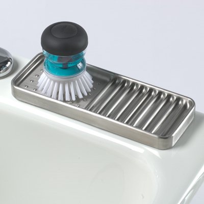 STAINLESS steel SINK TRAY SPONGE soap brush HOLDER NEW