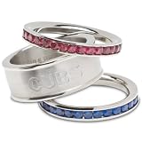 MLB Chicago Cubs Logo Crystal Stacked Ring Set