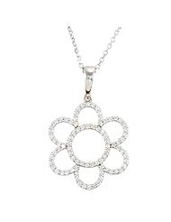 3/8 ct tw Diamond Flower 16" Necklace