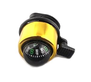 Bike Bicycle Cycling Metal Ring Handlebar Bell Alarm Horn with compass yellow