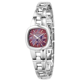Fossil ES1446 Ladies Stainless Steel Bracelet Watch with Pink Floral Analog Dial