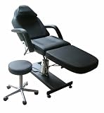 Black Hydraulic Chair with Free Stool