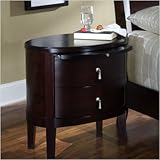 Ligna Furniture N6622 RB Avalon Two Drawer Oval Nightstand in Rosebrown