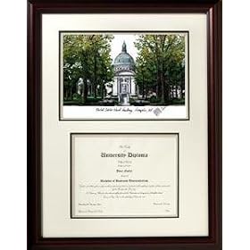 U.S. Naval Academy Graduate Framed Lithograph w/ Diploma Opening