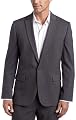 Calvin Klein Men's Poly Blend Single Button Notch Jacket,Charcoal Heather,XLx2R