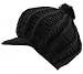 0957 Black Handmade Warm Newsboy Winter Cab Driver Knitted Hat with short visor for Men and Women medium to Large