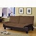 Futon Sofa Bed in Brown Microfiber