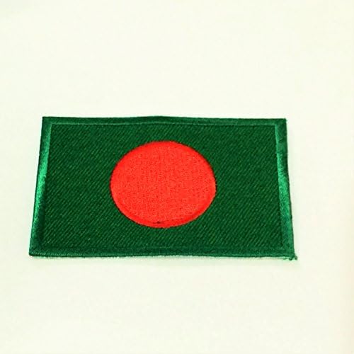 Flag of Bangladesh Patch Dhaka Emblem Logo 2" x 2.8" Sew On Embroidered National South Asia Decorative Applique Embroidery Designs For t shirt Vest Jackets Bag Hat Backpacks